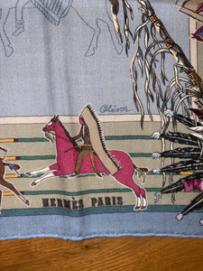 Hermes Cashmere and Silk Scarf “La Pani Shar Pawnee” by Kermit Oliver.