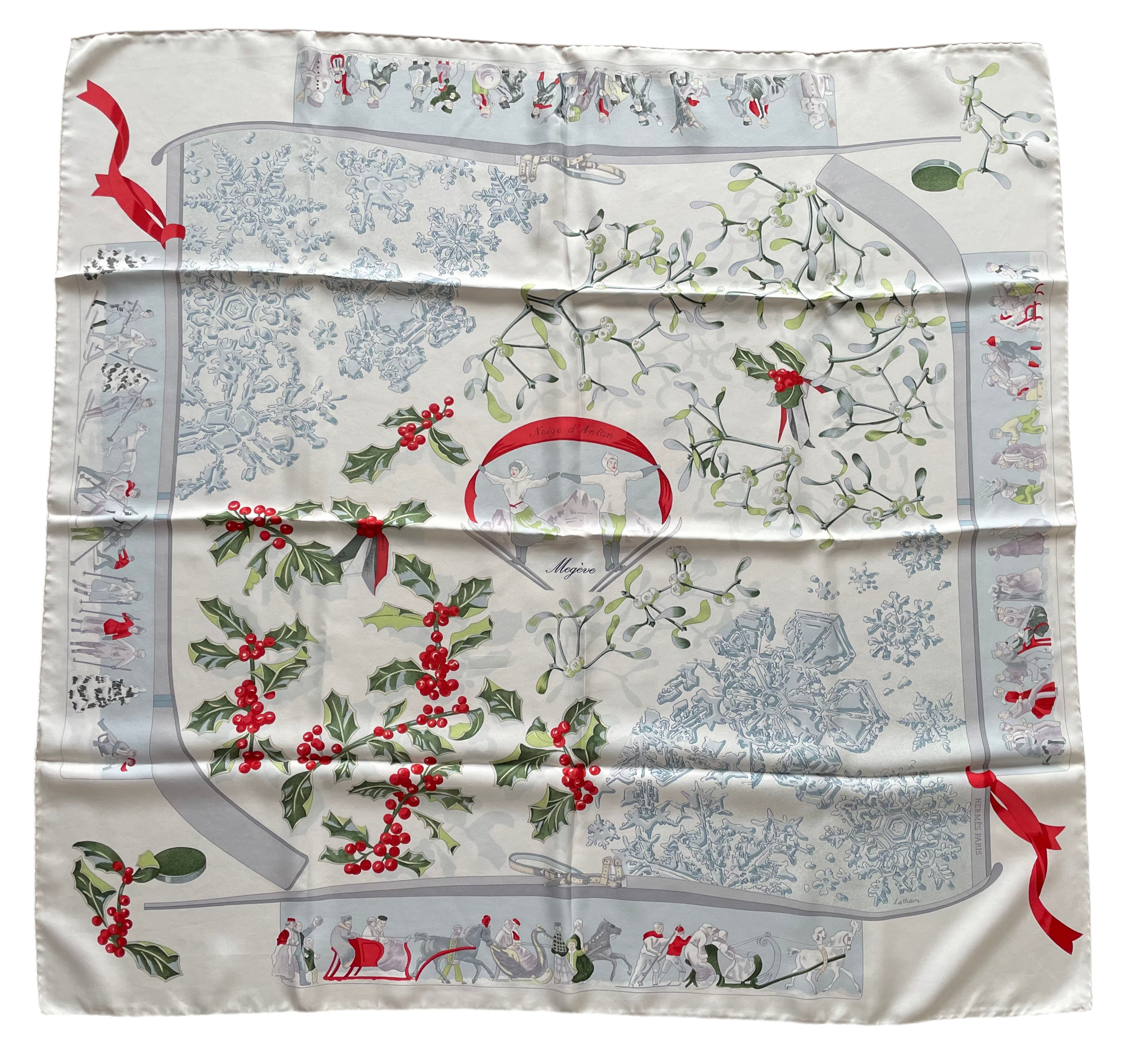 Limited Edition Hermes Silk Scarf “Neige d'Antan” Megeve by Cathy Limited Edition Hermes Silk Scarf “Neige d'Antan” Megeve by Cathy
