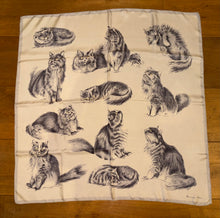 Load image into Gallery viewer, Hermes Silk Twill Scarf «Persian Cats» by Xavier de Poret.