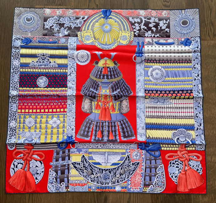 Hermes Silk Scarf Parures de Samourais by Aline Honore