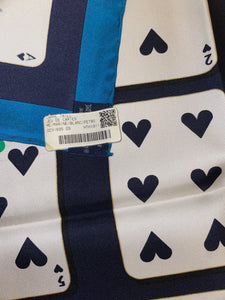 Hermes Silk Twill Scarf “Jeu de Cartes” by  Adolphe Jean-Marie Mouron.
