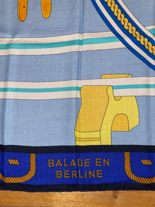 Hermes Cashmere and Silk GM Shawl “Balade en Berline” by Woldek Kaminski 140.