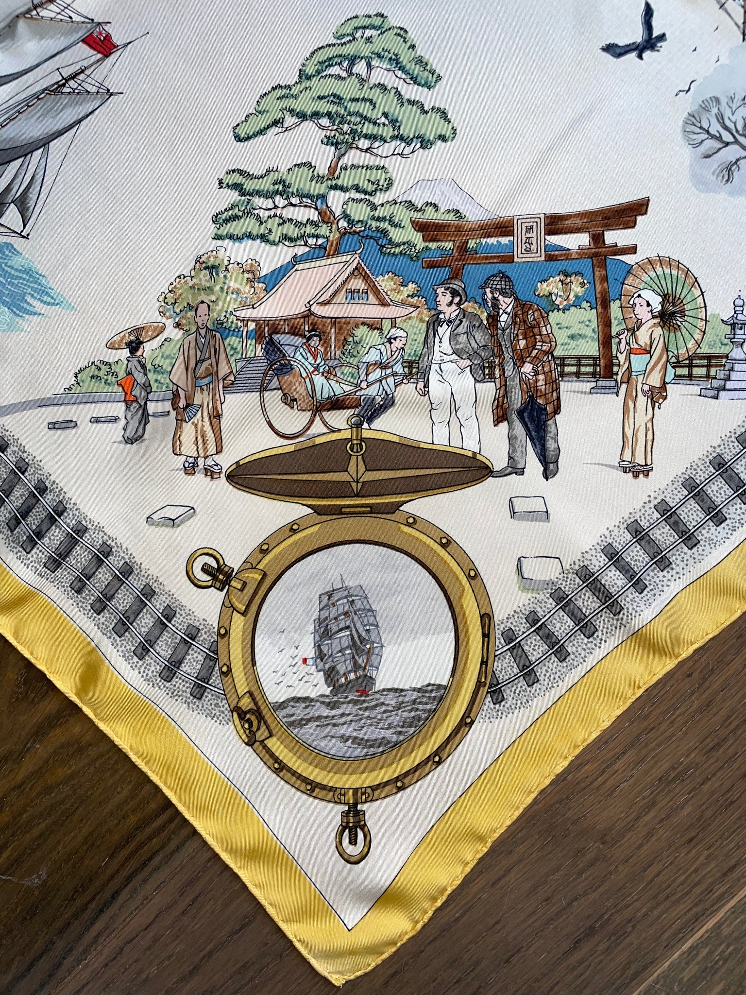 Hermes Silk Scarf «Le tour du monde en 80 jours» by Philippe Hermes Silk Scarf «Le tour du monde en 80 jours» by Philippe