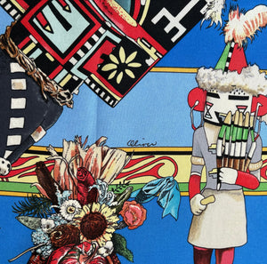Hermes Silk Scarf Kachinas by Kermit Oliver