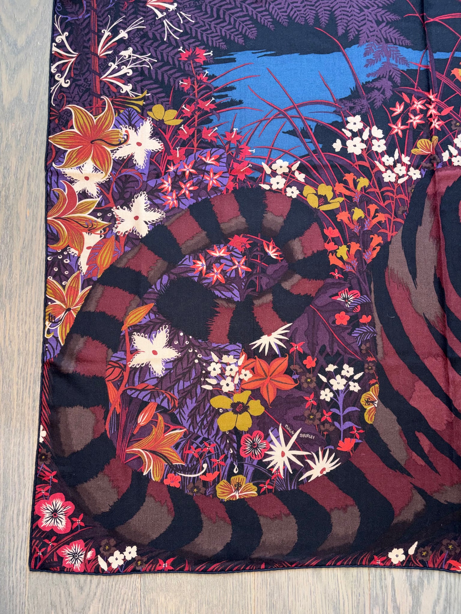 Hermes Cashmere/Silk Shawl “Tyger Tyger” by Alice Shirley 140