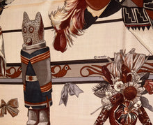 Load image into Gallery viewer, Hermes Cashmere and Silk GM Shawl “Kachinas” by Kermit Oliver 140.