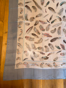 Hermes Silk Mousseline GM Shawl “Plumes” by Henri de Linares 140