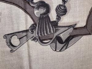 Hermes Cashmere/Silk GM Shawl “L' INSTRUCTION DU ROY EN L'EXERCICE DE MONTER A CHEVAL” by Henri d Origny 140.