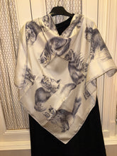 Load image into Gallery viewer, Hermes Silk Twill Scarf «Persian Cats» by Xavier de Poret.
