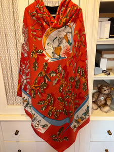 Hermes Cashmere and Silk GM Shawl “Neige d’Antan” by Cathy Latham 140