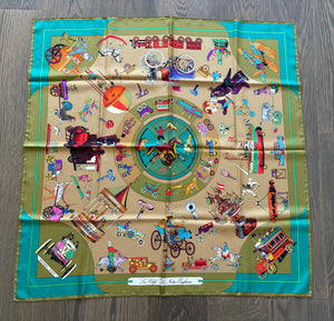 Hermes Silk Twill Scarf “Les Clefs du Notre Enfance” by Lois Dubigeon.