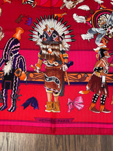 Load image into Gallery viewer, Hermes Cashmere/Silk Shawl “Kachinas” by Kermit Oliver 140