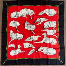 Load image into Gallery viewer, Hermes Silk Twill Scarf «Les Levriers» by Xavier de Poret.