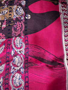 Hermes precious embroidered Silk Shawl “Pegase d’Hermes Au Bloc” 140