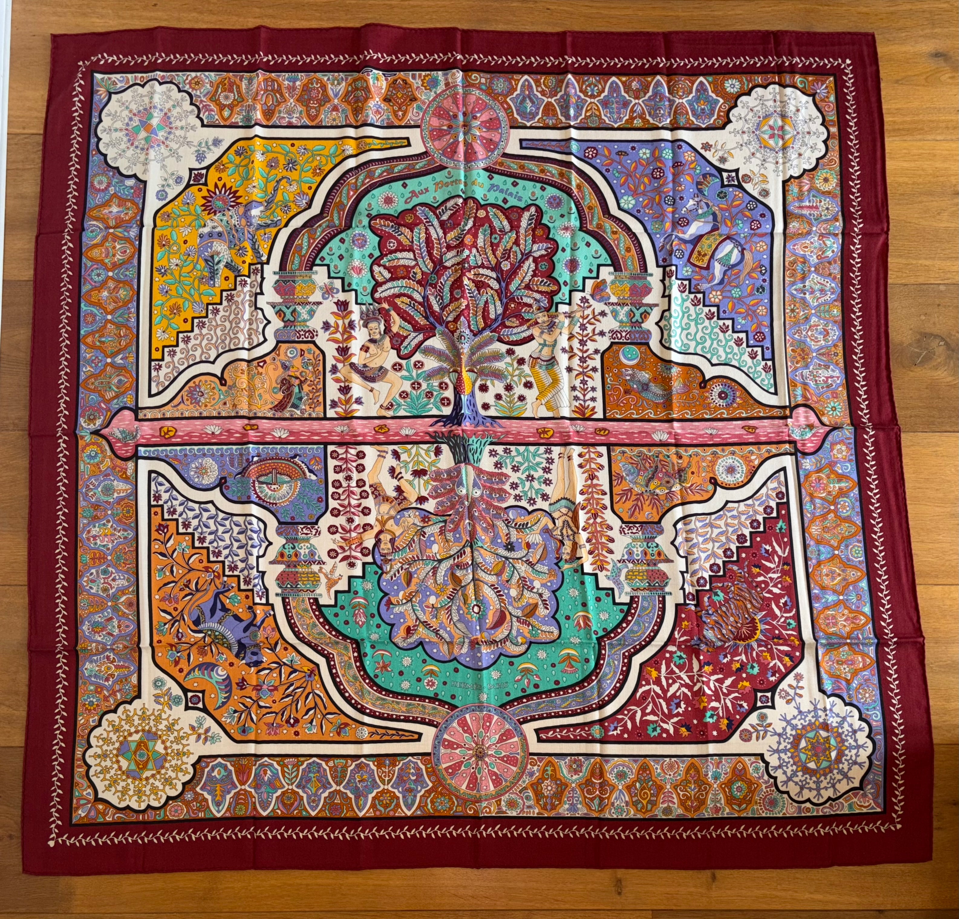 Hermes Cashmere/Silk Shawl “Aux Portes Du Palais” by Christine