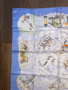 Special edition Hermes Silk Twill Scarf “Les Triples et smiles” by Nicole Lambert.