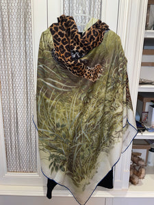 Hermes Cashmere/Silk GM Shawl “Panthers Paradis” by Robert Dallet 140.