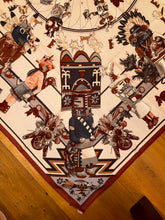 Load image into Gallery viewer, Hermes Cashmere and Silk GM Shawl “Kachinas” by Kermit Oliver 140.