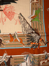 Load image into Gallery viewer, Hermes Cashmere and Silk Scarf “La Pani Shar Pawnee” by Kermit Oliver 140.