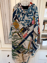 Load image into Gallery viewer, Hermes Cashmere and Silk GM Shawl «Rendez-Vous Chez Hermès» by Carine Brancowitz 140.