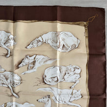 Load image into Gallery viewer, Hermes Silk Twill Scarf «Les Levriers» by Xavier de Poret.
