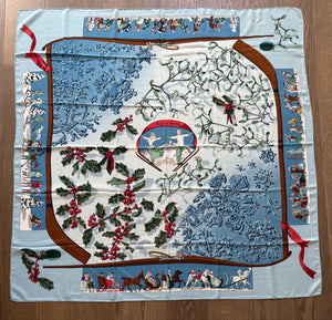 Hermes Cashmere and Silk GM Shawl “Neige d’Antan” by Cathy Latham 140