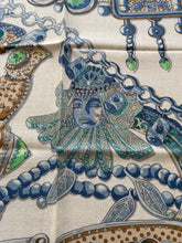 Load image into Gallery viewer, Hermes Cashmere and Silk GM Shawl “Zenobie, Reine de Palmyre” by Annie Faivre 140.