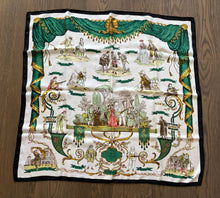 Load image into Gallery viewer, Hermes Silk jacquard Scarf “La Comédie Italienne” by Philippe Ledoux.