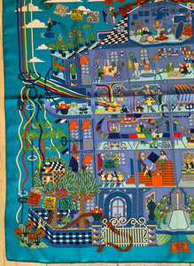 Hermes Silk Scarf “La Maison des Carres ” by Pierre Marie.
