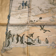 Load image into Gallery viewer, Hermes Silk Twill Scarf “Hommage a l’Explorateur Sir Ernest Shackleton” by Zoe Pauwels.