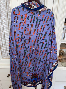 Hermes Cashmere and Silk GM Shawl “Lettres d’Erevan” by Karen Petrossian 140.
