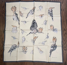 Load image into Gallery viewer, Hermes Silk Twill Scarf « Les Huppés » by Xavier de Poret.
