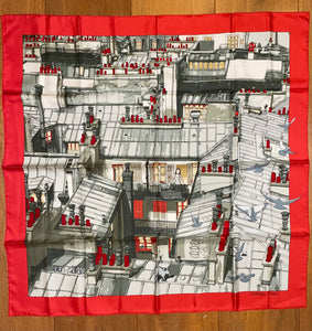 Hermes Silk Twill Scarf “Les toits de Paris” by Dimitri Rybaltchenko.