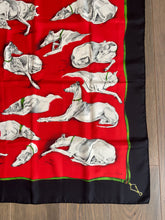 Load image into Gallery viewer, Hermes Silk Twill Scarf «Les Levriers» by Xavier de Poret.