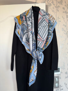 Hermes Cashmere and Silk GM Shawl “Rayures d'Ete” by Filipe Jardim 140.