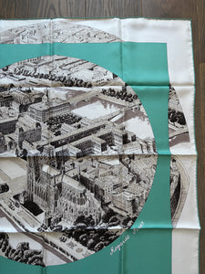Hermes Silk Twill Scarf “Regarde Paris” by Bali Barret.