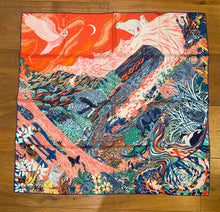 Load image into Gallery viewer, Hermes Silk Twill Scarf “Into the Canadian Wild » by Alice Shirley.