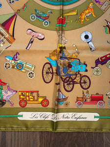 Hermes Silk Twill Scarf “Les Clefs du Notre Enfance” by Lois Dubigeon.