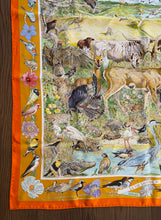 Load image into Gallery viewer, Hermes Silk Twill Scarf “La vie sauvage du Texas” by Kermit Oliver.