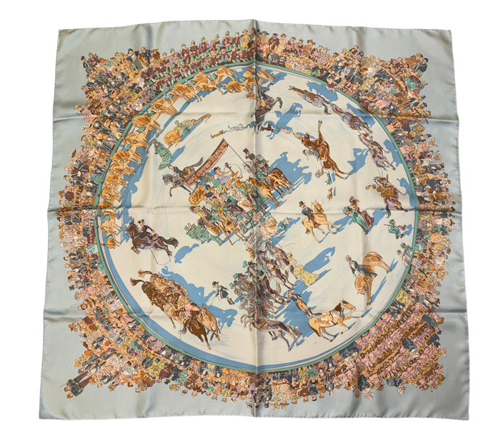 Hermes Silk Scarf “Cirque Molièr” by Philippe Dumas.