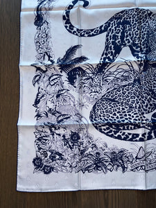 Hermes Silk Twill Jacquard Scarf “Tatouage Jungle Love” by Robert Dallet.
