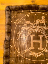 Load image into Gallery viewer, Exceptional Hermès silk mousseline shawl with sable fur “Vif Argent” by Dimitri Rybaltchenko