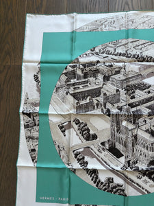 Hermes Silk Twill Scarf “Regarde Paris” by Bali Barret.