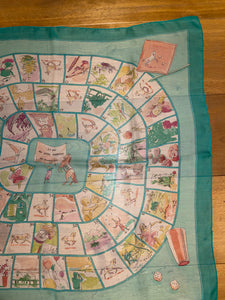 Hermes Silk Mousseline Scarf “Le Jeu des Petits Bonheurs” by Sophie de Seynes.