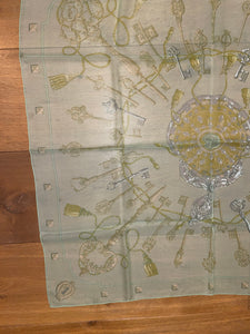 Hermes Silk Mousseline Scarf “Les Cles” by Caty Latham.