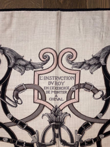 Hermes Cashmere/Silk GM Shawl “L' INSTRUCTION DU ROY EN L'EXERCICE DE MONTER A CHEVAL” by Henri d Origny 140.