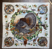 Load image into Gallery viewer, Hermes Cashmere/Silk Shawl “Fauna et Flora du Texas” by Kermit Oliver 140.