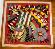 Load image into Gallery viewer, Hermes Cashmere/Silk GM Shawl “Cheval de Fete” by Jan Bajtlik 140.