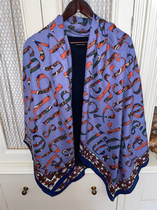 Hermes Cashmere and Silk GM Shawl “Lettres d’Erevan” by Karen Petrossian 140.