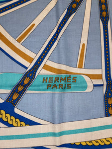 Hermes Cashmere and Silk GM Shawl “Balade en Berline” by Woldek Kaminski 140.